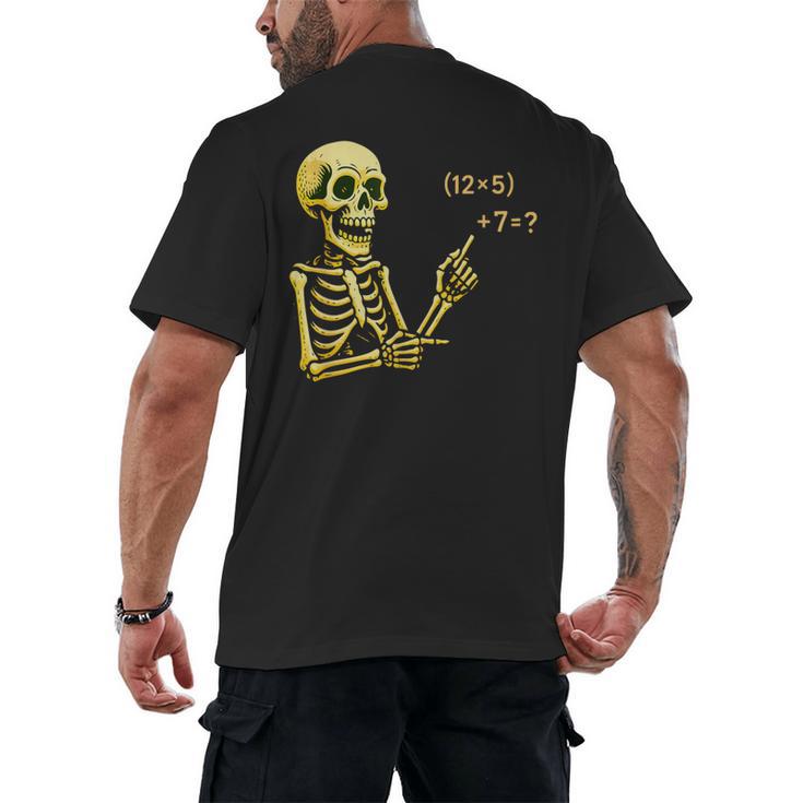 Halloween Teacher Six Seven 6 7 Skeleton Spooky Costume Men's Back Print T-Shirt