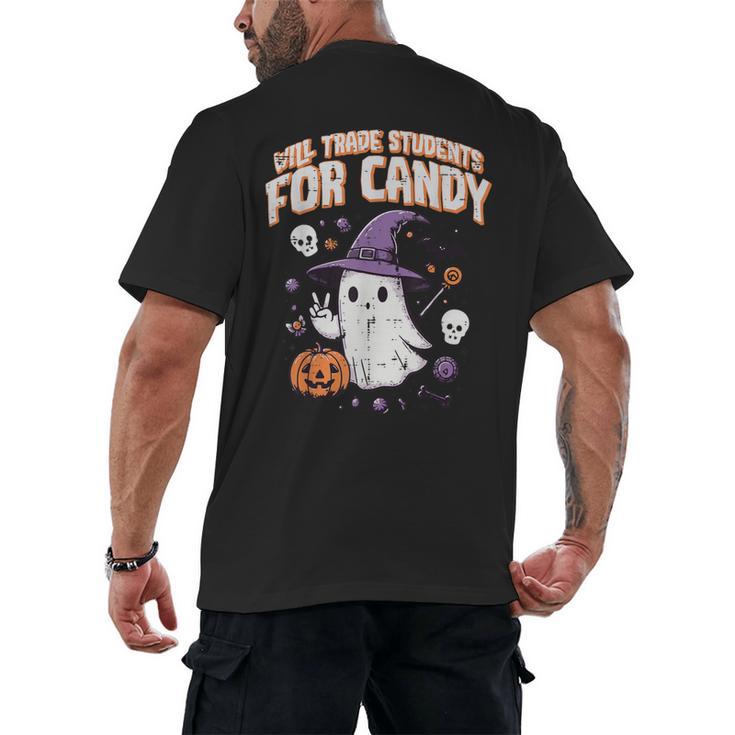 Halloween Teacher Trade Students For Candy Costume Women Men's Back Print T-Shirt
