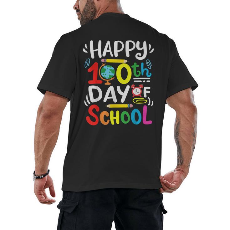 Happy 100th Day Of School 100 Days Of School Teacher Student Men's Back Print T-Shirt