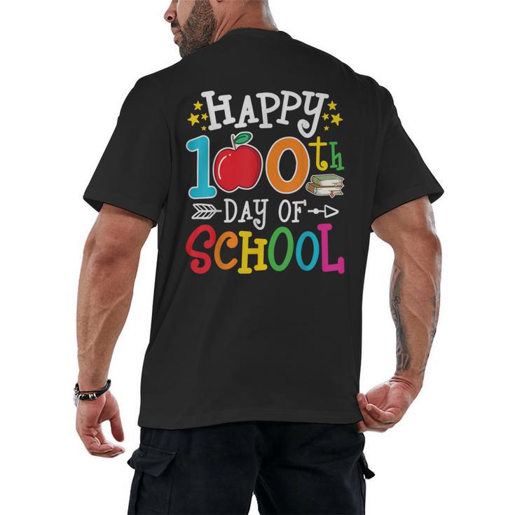 Happy 100th Day Of School Teachers 100 Days Of School Kids Men's Back Print T-Shirt