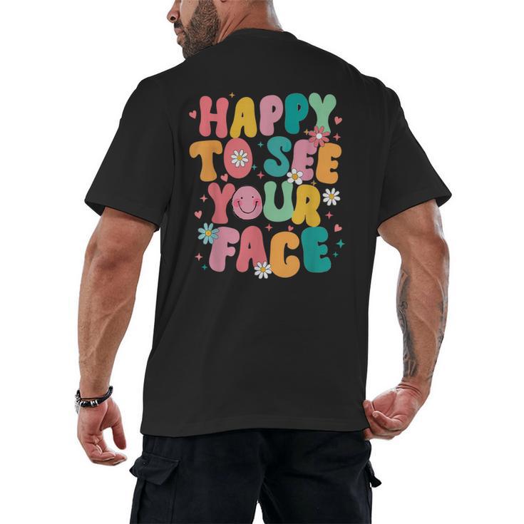 Happy To See Your Face Teacher Disco Ball Back To School Men's Back Print T-Shirt