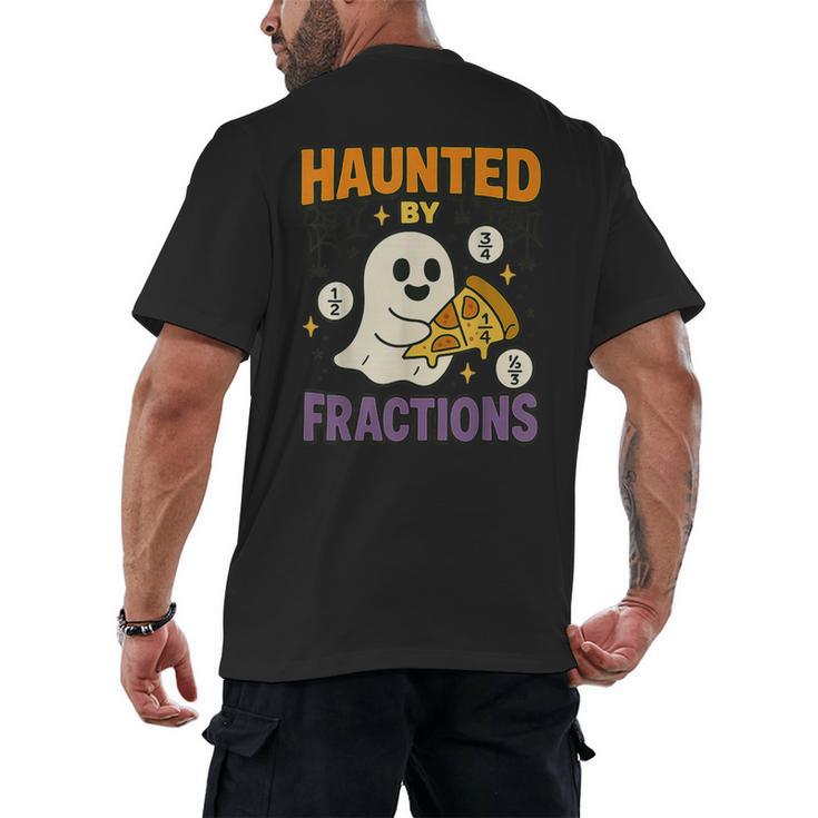 Haunted By Fractions Math Halloween Teacher Men's Back Print T-Shirt