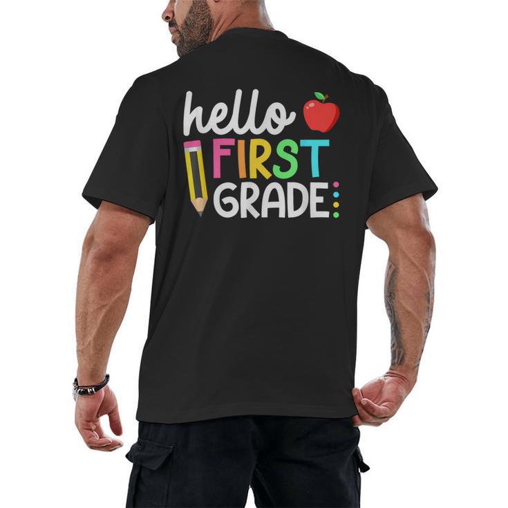 Hello First Grade Team 1st Grade Back To School Teacher Kids Men's Back Print T-Shirt