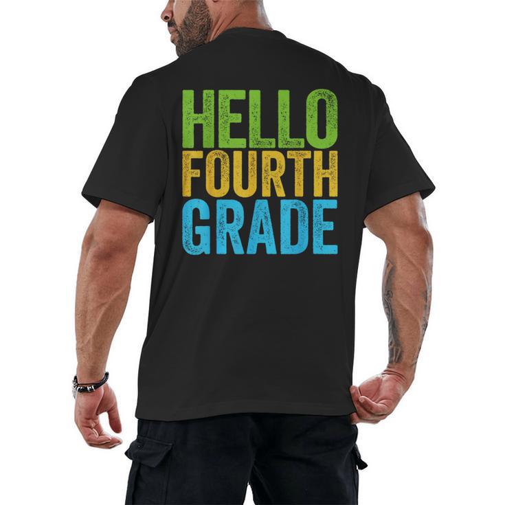 Hello Fourth Grade Shirt 4th Grade Boy Girl Student Teacher Men's Back Print T-Shirt