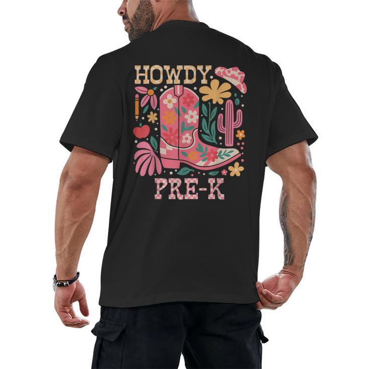 Howdy Pre-K Cowgirls Teacher Back To School Men's Back Print T-Shirt