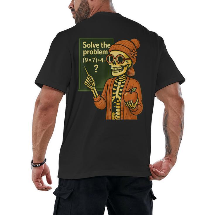 HUGvyn Halloween Skeleton Six Seven 67 Meme PEMDAS Teacher Men's Back Print T-Shirt