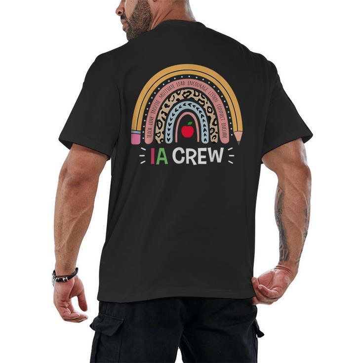 IA Crew Instructional Assistant Rainbow Teachers Aide Men's Back Print T-Shirt