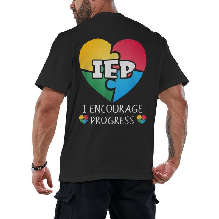 IEP I Encourage Progress Special Education School Teacher Men's Back Print T-Shirt