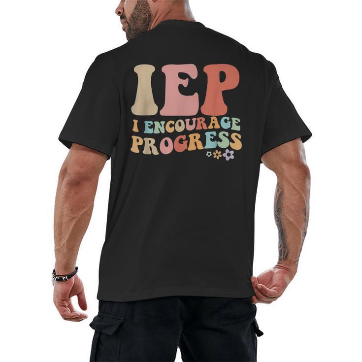 IEP I Encourage Progress Special Education Teacher Graphics Men's Back Print T-Shirt