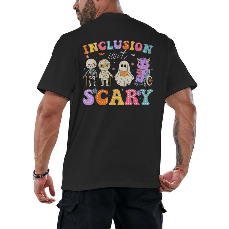 Inclusion Isn't Scary Ghost Halloween SLP Sped Teacher Men's Back Print T-Shirt
