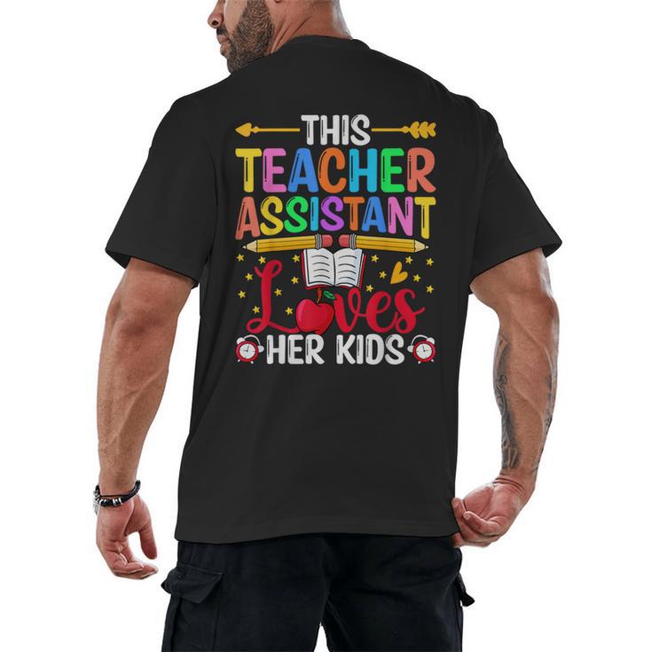 Instructional Assistant Loves Her Kids Teacher Assistant Men's Back Print T-Shirt