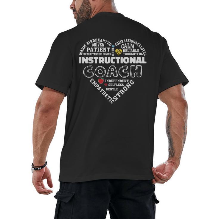 Instructional Coach Heart Teachers Appreciation Men's Back Print T-Shirt