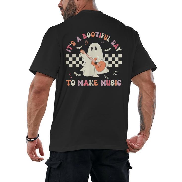 It's A Bootiful Day To Make Music Teacher Musician Halloween For Men Women Kids Men's Back Print T-Shirt
