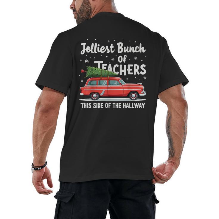 Jolliest Bunch Of Teachers This Side Of The Hallway Xmas PJ Men's Back Print T-Shirt