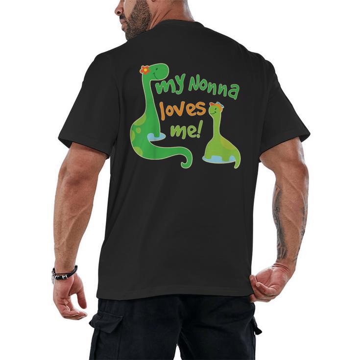 Kids My Nonna Loves Me Dinosaur Grandson Men's Back Print T-Shirt