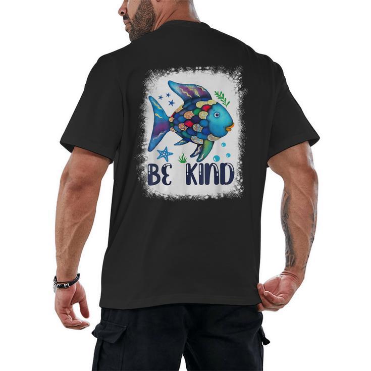 Be Kind Rainbow Fish Teacher Life Back To School Teaching Men Women Men's Back Print T-Shirt