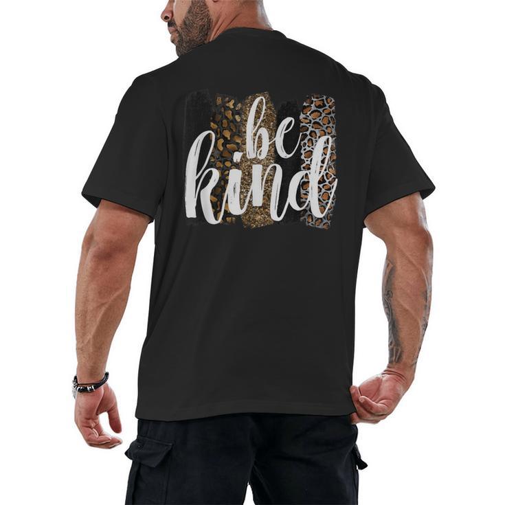 Be Kind Women Inspirational Teacher Animal Print Men's Back Print T-Shirt
