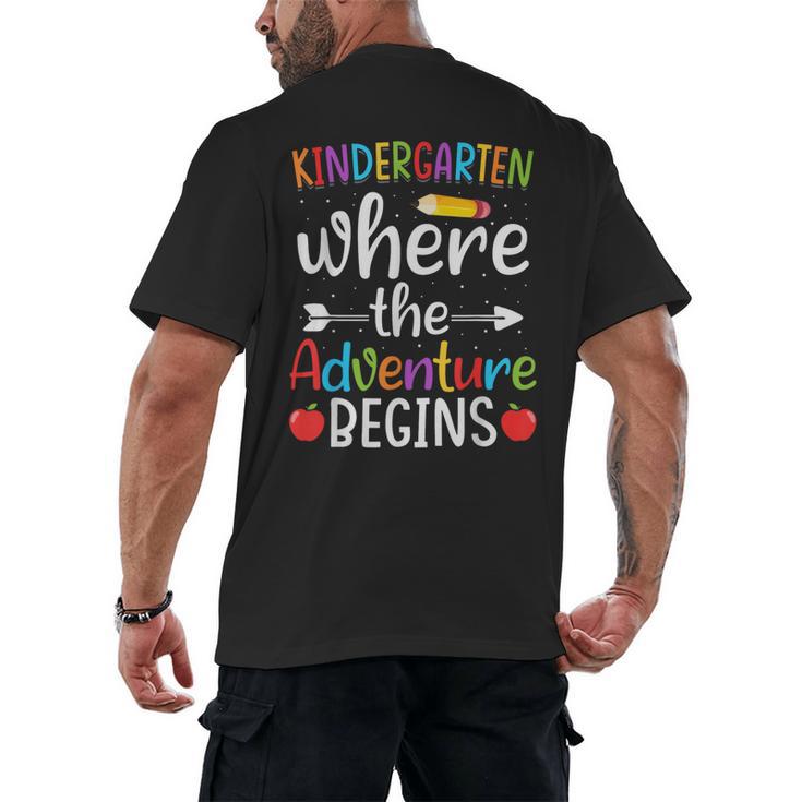 Kindergarten Where The Adventure Begins Shirt Children's Teacher Men's Back Print T-Shirt