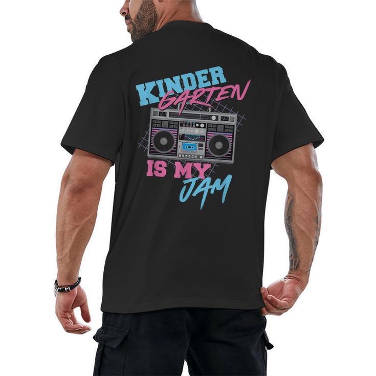 Kindergarten Is My Jam Vintage 80s Boombox Teacher Student Men's Back Print T-Shirt