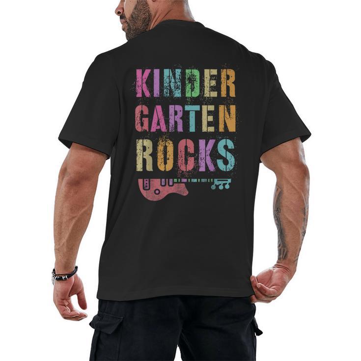 KINDERGARTEN ROCKS Teacher Crew Rock Star Kinder Team Men's Back Print T-Shirt