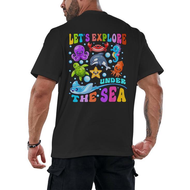 Let's Explore Under The Sea Back To School Student Teacher Men's Back Print T-Shirt