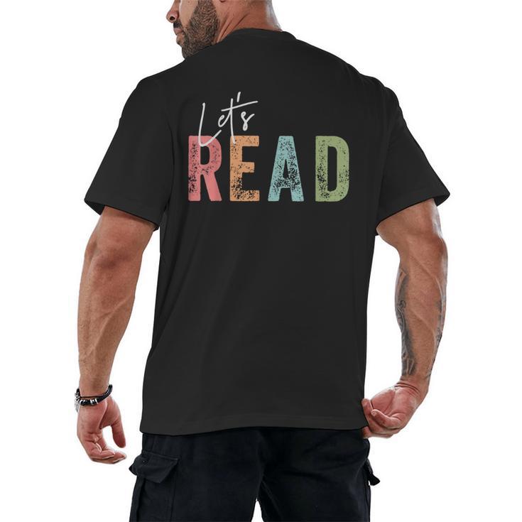 Let's Read Book Nerd Reading Book Lover Librarian Teacher Men's Back Print T-Shirt