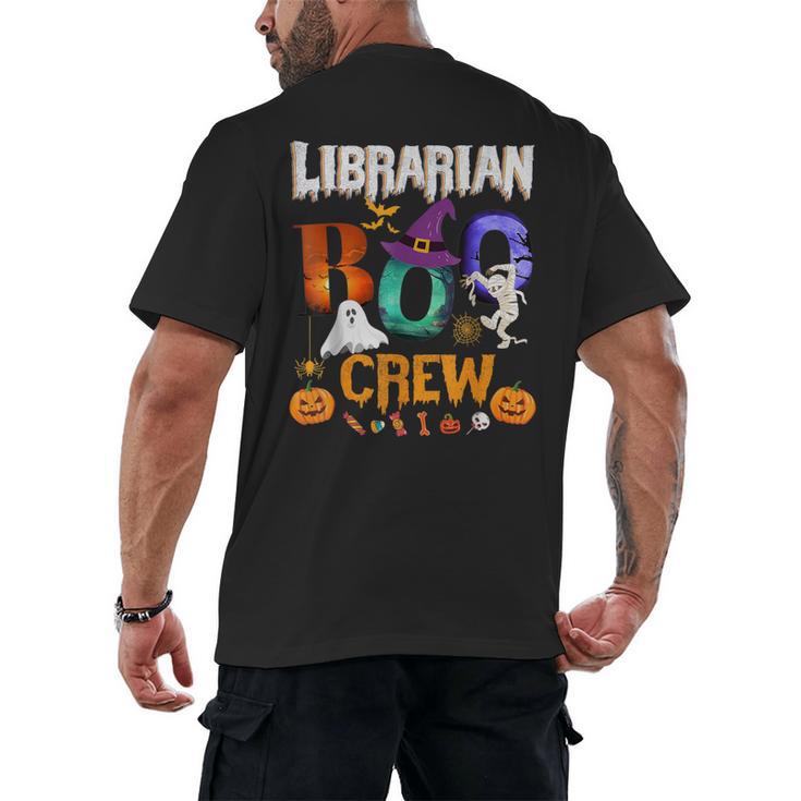 Librarian Boo Crew Teacher Student Halloween Costume Men's Back Print T-Shirt