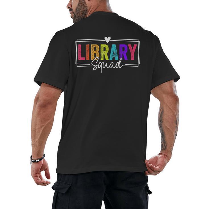 Library Squad Team Librarian Teacher Book Lover Men's Back Print T-Shirt