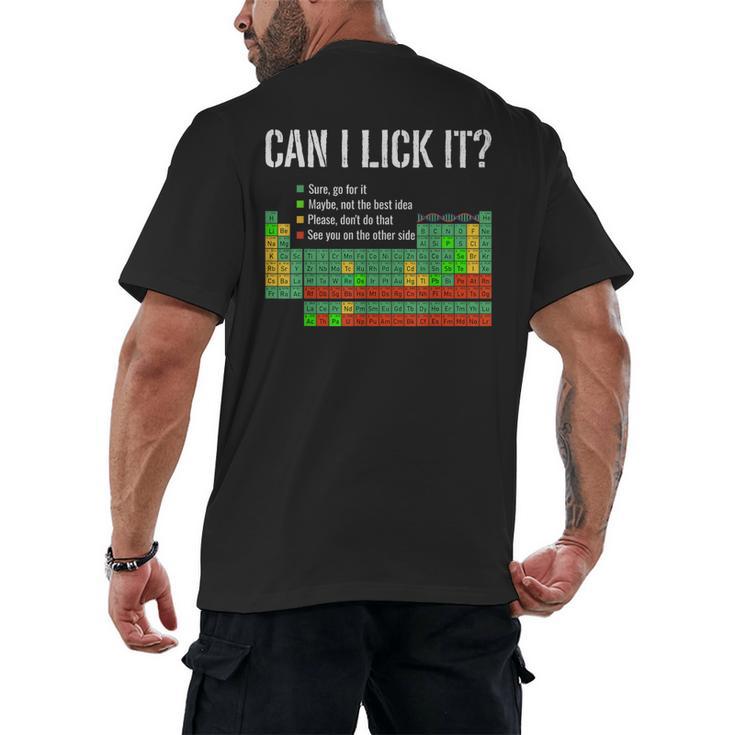 Can I Lick It Periodic Table Science Teacher Student Men's Back Print T-Shirt