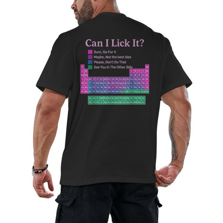 Can I Lick It Periodic Table Teacher Student Kids Men's Back Print T-Shirt