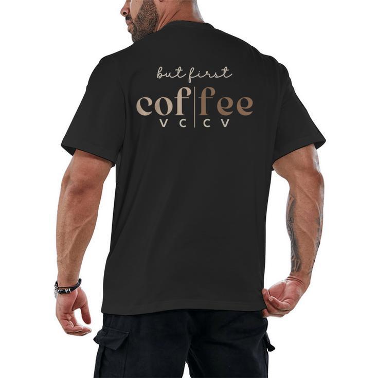 Literacy Science Of Reading Phonics Teacher Linguist Coffee Men's Back Print T-Shirt