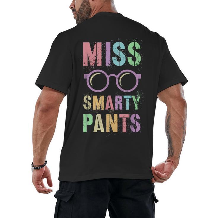 Little MISS SMARTY PANTS School Grad Teacher Last Day Men's Back Print T-Shirt
