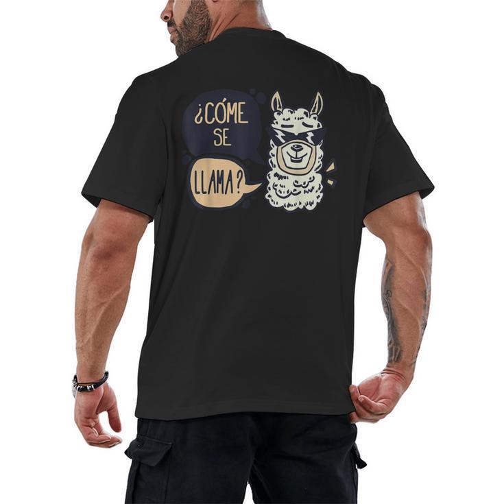 Llama Shirt English Teacher School Student ESL Joke Men's Back Print T-Shirt