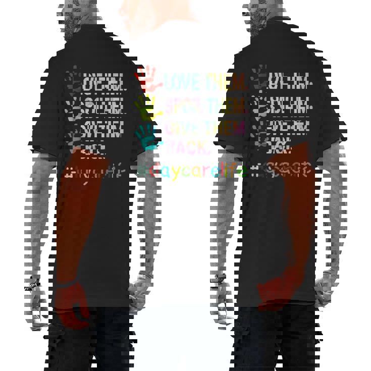 Love Daycare Provider Childcare Teacher Tie Dye Men&#x27;s Back Print T-Shirt