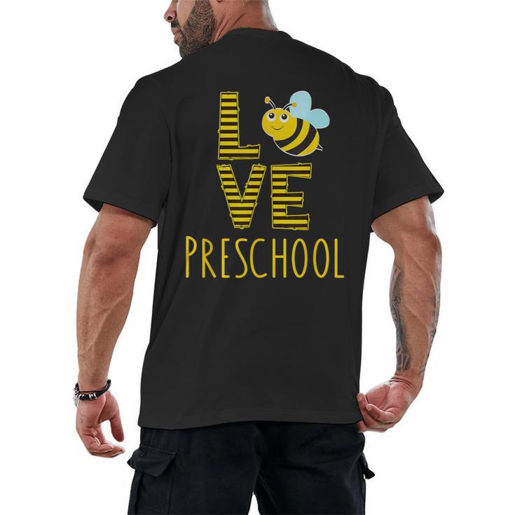 Love Preschool Back To School Yellow Bee Preschool Teacher For Men Women Girls Kids Men's Back Print T-Shirt