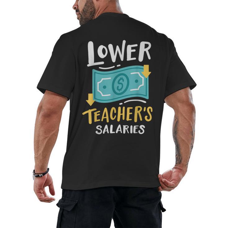 Lower Teacher's Salaries For Men Women Girls Kids Men's Back Print T-Shirt