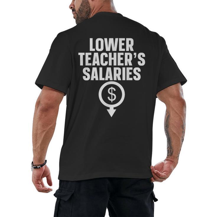 Lower Teacher's Salaries For Men Women Kids Men's Back Print T-Shirt
