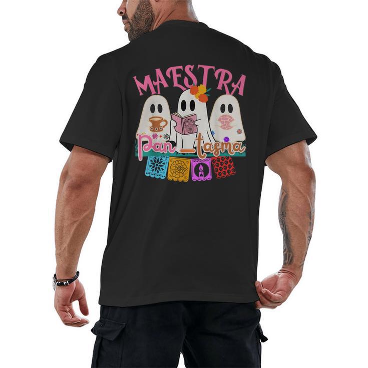 Maestra Pantasmas Conchas Teacher Mexican Halloween Men's Back Print T-Shirt