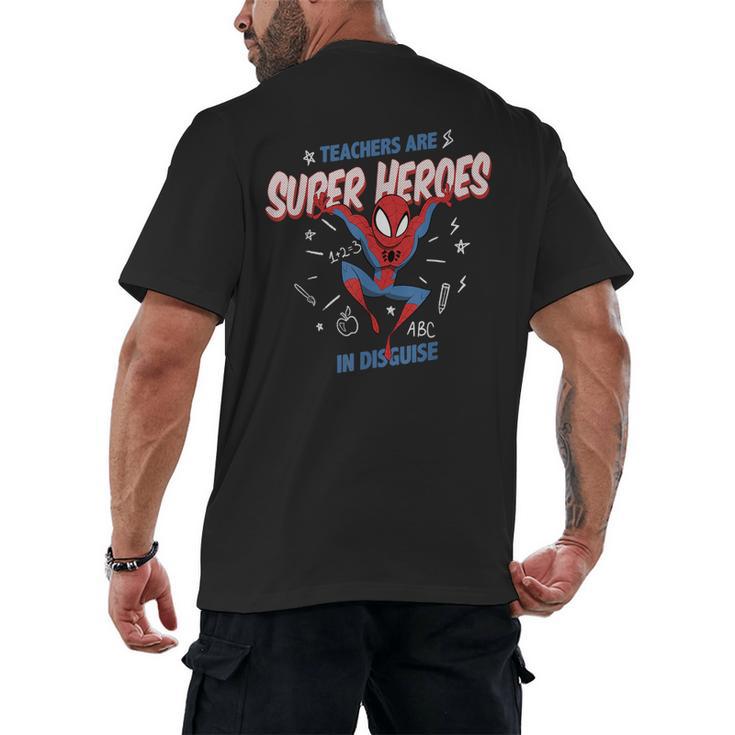 Marvel Spider-Man Teachers Are Super Heroes Men's Back Print T-Shirt