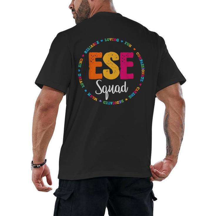 Matching ESE Squad First Last Day Team Teacher Student Tribe Men's Back Print T-Shirt