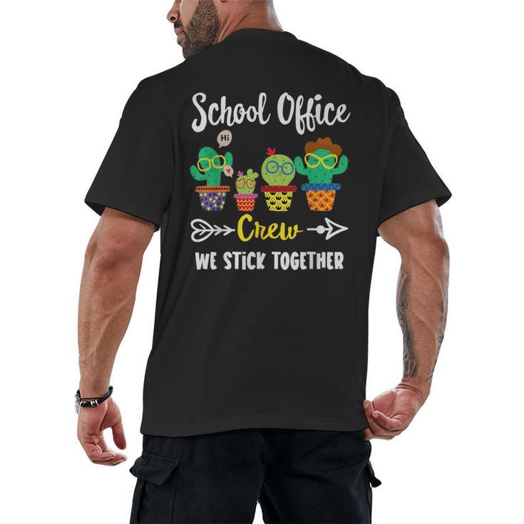 Matching Teacher Back To School School Office Crew Cactus Team School Office Squad Men's Back Print T-Shirt