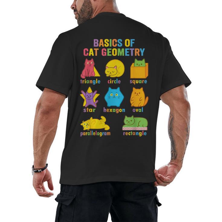 Math Cat Geometry Back To School Mathematics Teacher Men's Back Print T-Shirt