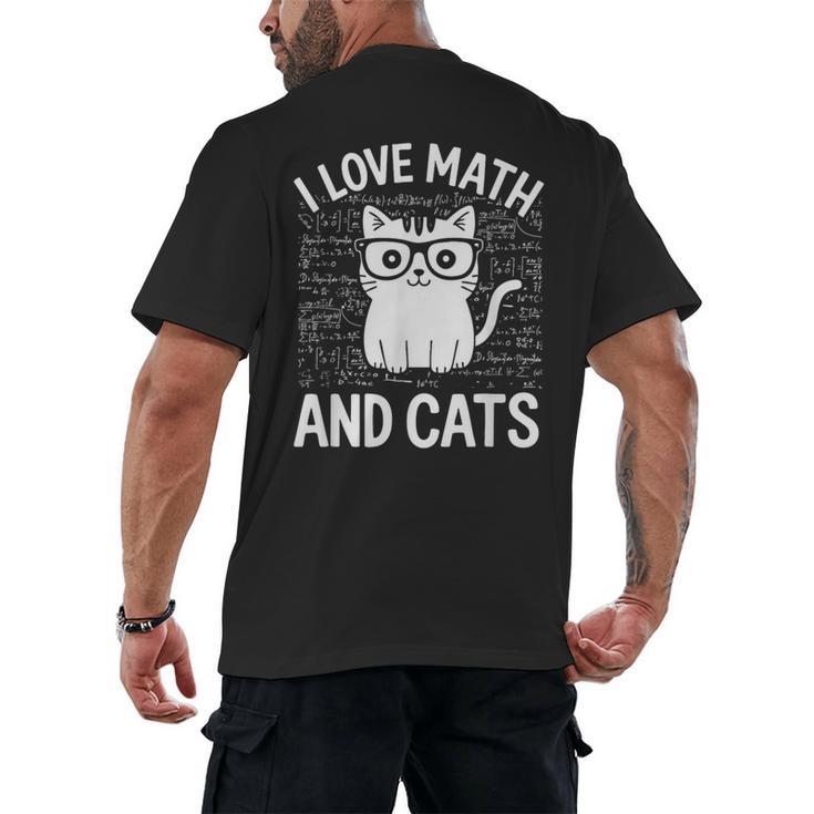 Math And Cats Apparel For Teachers Students Cat Lovers Men's Back Print T-Shirt