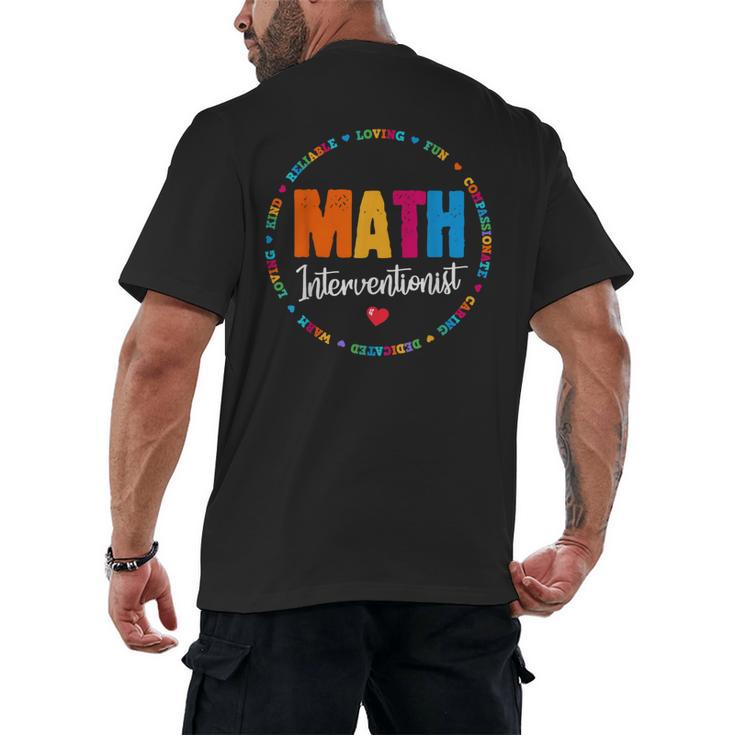 Math Interventionist Teacher Coach Squad Mathematics STEM Men's Back Print T-Shirt