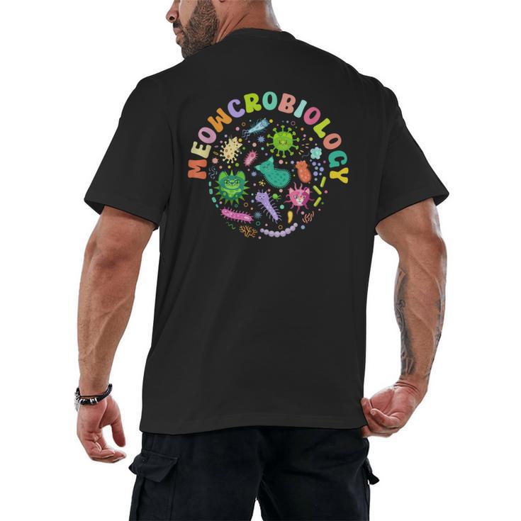Meowcrobiology Cats Microbiology Science Teacher Men's Back Print T-Shirt