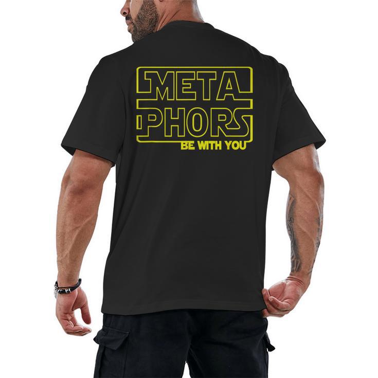 Metaphors Be With You English Teacher Shirts T-Shirt Men's Back Print T-Shirt