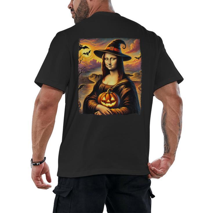 Mona Lisa Pumpkin Halloween Art Teacher Witchy Women Kids Men's Back Print T-Shirt, trending gift Mona Lisa Pumpkin Halloween Art Teacher Witchy Women Kids Men's Back Print T-Shirt, trending gift