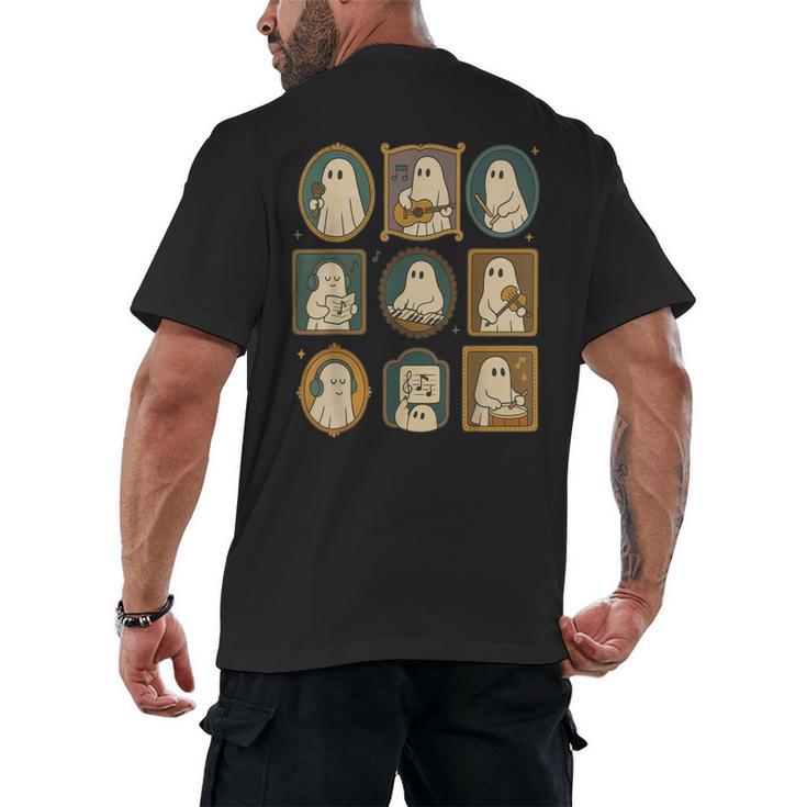 Music Teacher Orchestra Spooky Halloween Ghost Band Men's Back Print T-Shirt