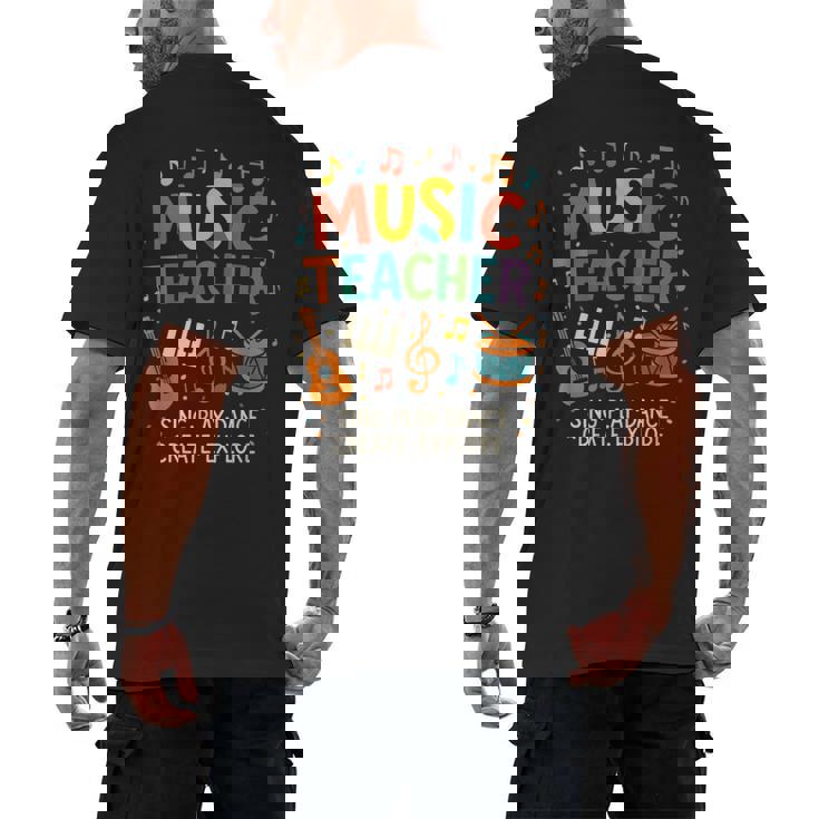 Music Teacher Music Sing Play Dance Choir Piano Men&#x27;s Back Print T-Shirt