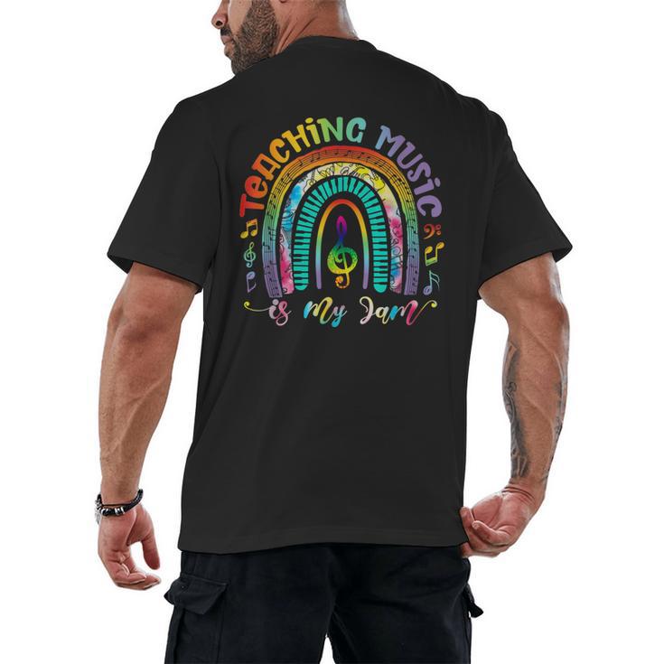 Musical Teacher Teaching Music Is My Jam Rainbow Tie Dye Men's Back Print T-Shirt